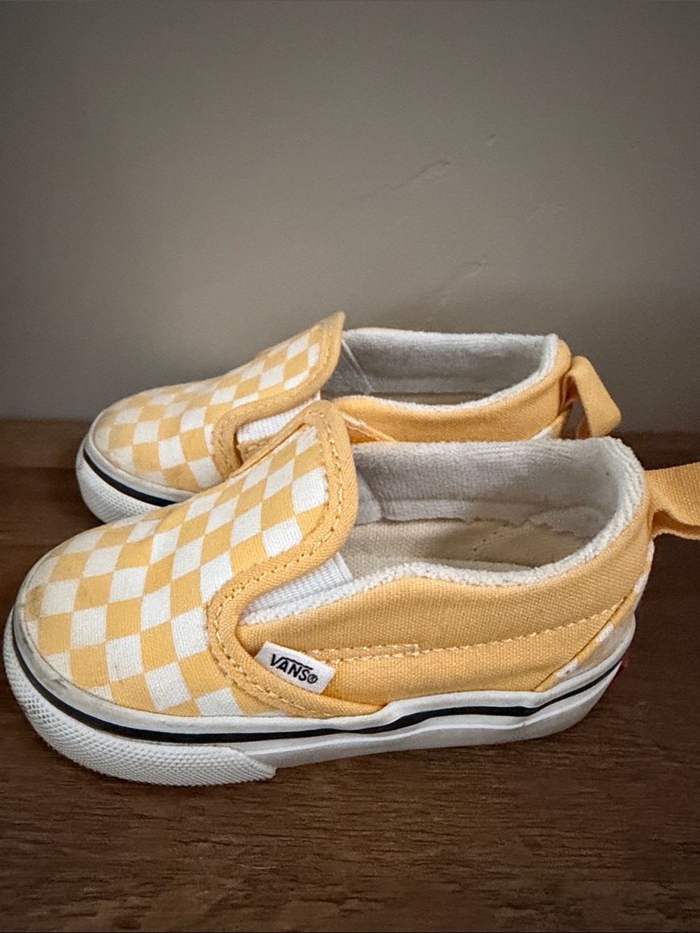 Toddler Yellow Checkered Vans